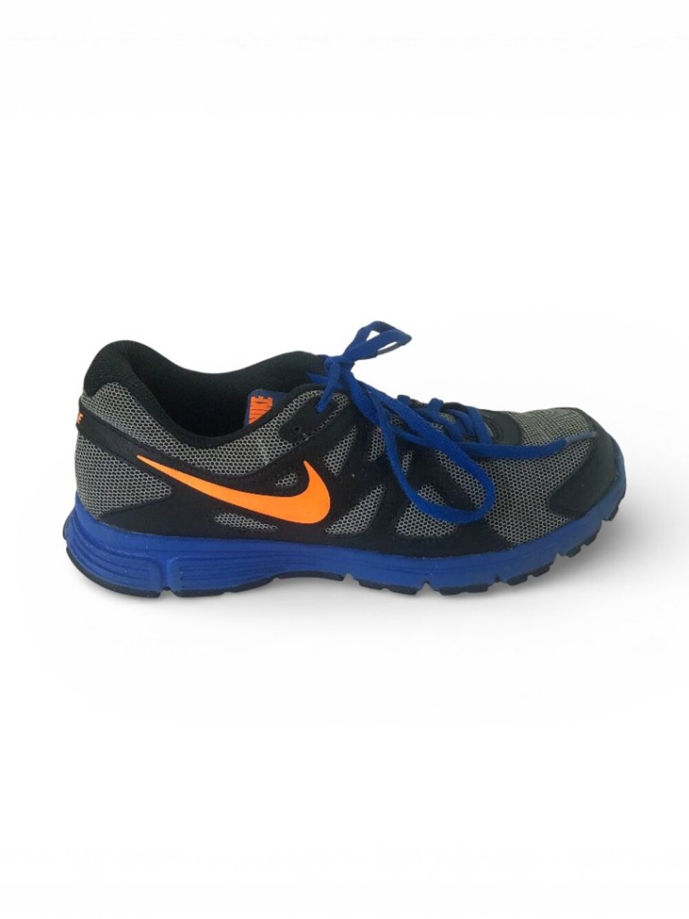 NIKE REVOLUTION 2  Blue BLACK ORANGE SWOOSH Size 6 Youth - Picture 2 of 14